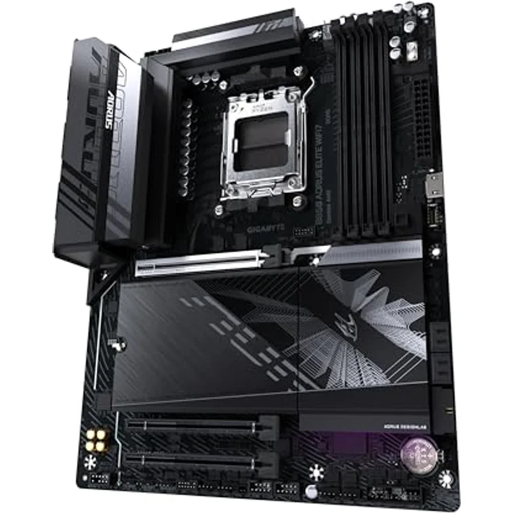 Gigabyte B850 AORUS Elite WIFI7 Motherboard - AMD Ryzen 9000 Serie CPUs, 14+2+2 Phasen digitales VRM, bis zu 8200MHz DDR5 (OC), 1xPCIe 5.0 + 2xPCIe 4.0 M.2, 2,5 LAN, WiFi 7, USB 3.2 Gen 2x2 - Schwarz – Bild 4