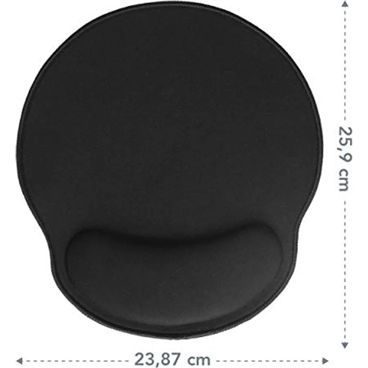 Sidorenko Mauspad mit Gelkissen - 26x23cm - Ergonomisches Mauspad mit Vernähte Kanten - Mousepad mit Handauflage für schonende Handgelenk Haltung - schwarz – Bild 3
