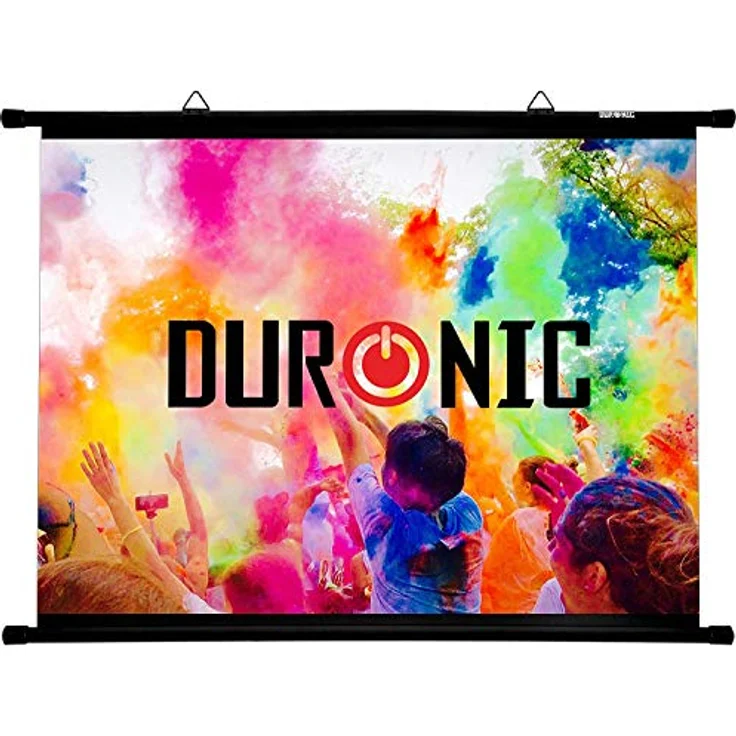 Duronic BPS40 Leinwand | 4:3 Hängeleinwand 40" Zoll 81 x 61 cm | Heimkino mit 4K Full HD 3D | Gain 1.0 | Projektionsleinwand für Wandmontage | Beamerleinwand für Büro Präsentationen, Schulen – Bild 1