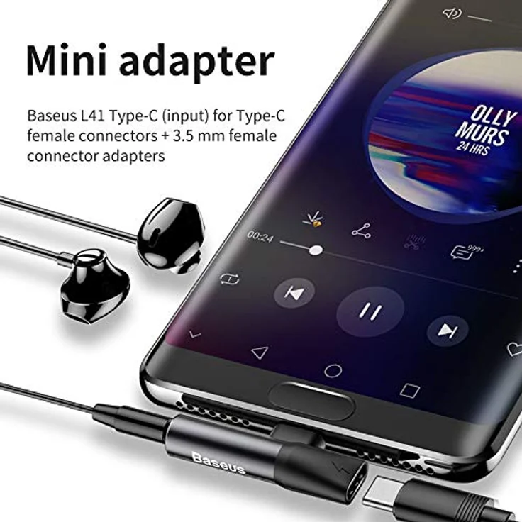 BASEUS 2in1 USB Typ C Adapter Ladegerät 3,5 mm AUX Klinke Kopfhörer – Bild 8