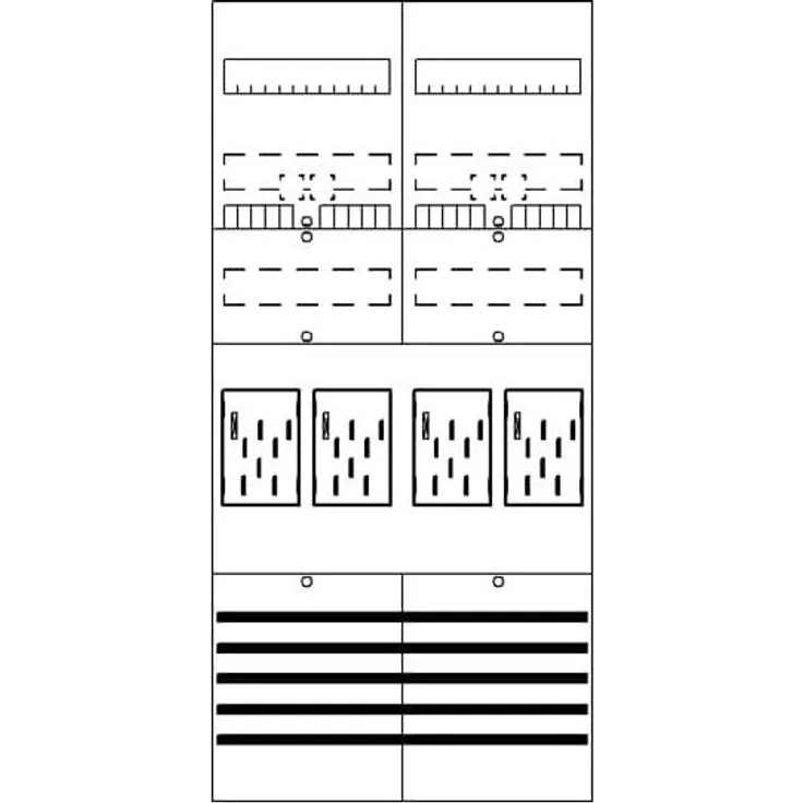 STRIEBEL & JOHN Zählerfeld 7RE 4Z, vorverdrahtet mit BKE-I, 4 Zählerplätze, grau RAL 7035, IP2XC