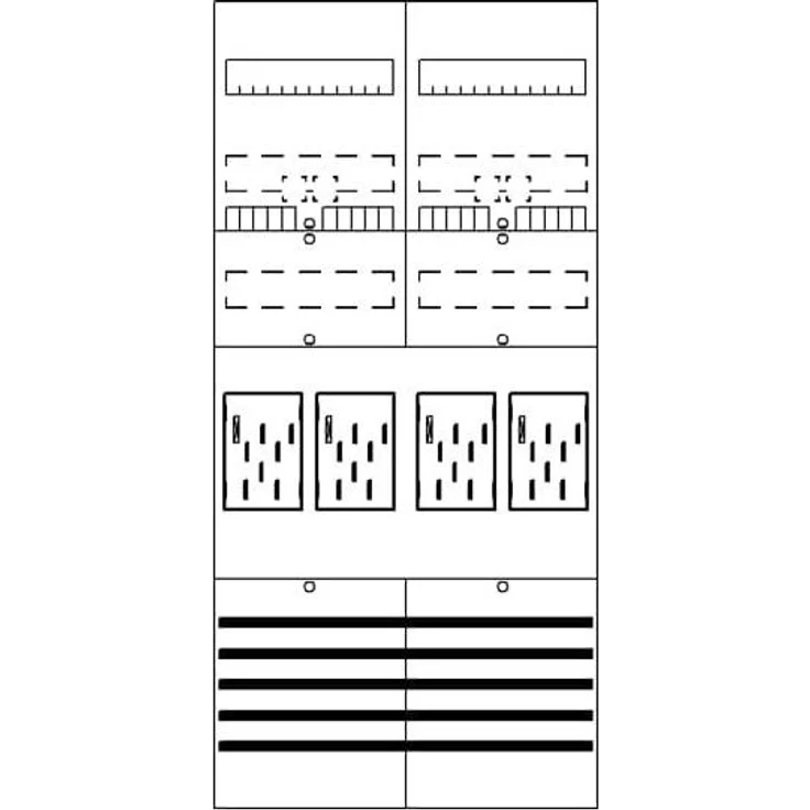 STRIEBEL & JOHN Zählerfeld 7RE 4Z, vorverdrahtet mit BKE-I, 4 Zählerplätze, grau RAL 7035, IP2XC
