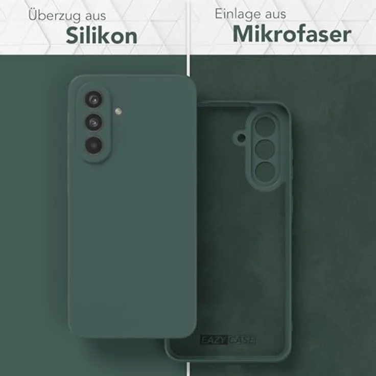 EAZY CASE Silikonhülle für Samsung Galaxy A56 5G, stoßfeste, dünne Schutzhülle mit Kameraschutz, Piniengrün – Bild 3
