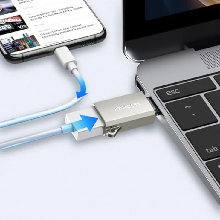 JOYROOM S-H151 OTG-Adapter, USB-C Stecker / USB-A Buchse, 5 Gbit/s, kratzfest, Silber – Bild 4