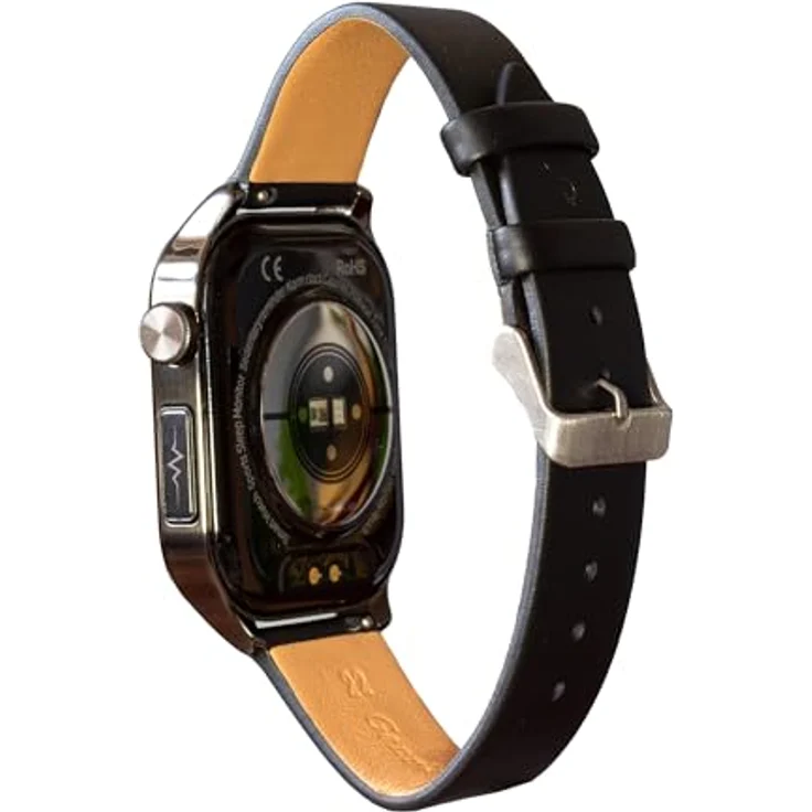 Knauermann PRO 3 (2024) Schwarz - Gesundheitsuhr Smartwatch mit Telefoniefunktion - EKG + HRV und SOS Funktion - AMOLED Display- BT Bluetooth - Schlafapnoe - Echtlederband Schwarz, 14-24 – Bild 4