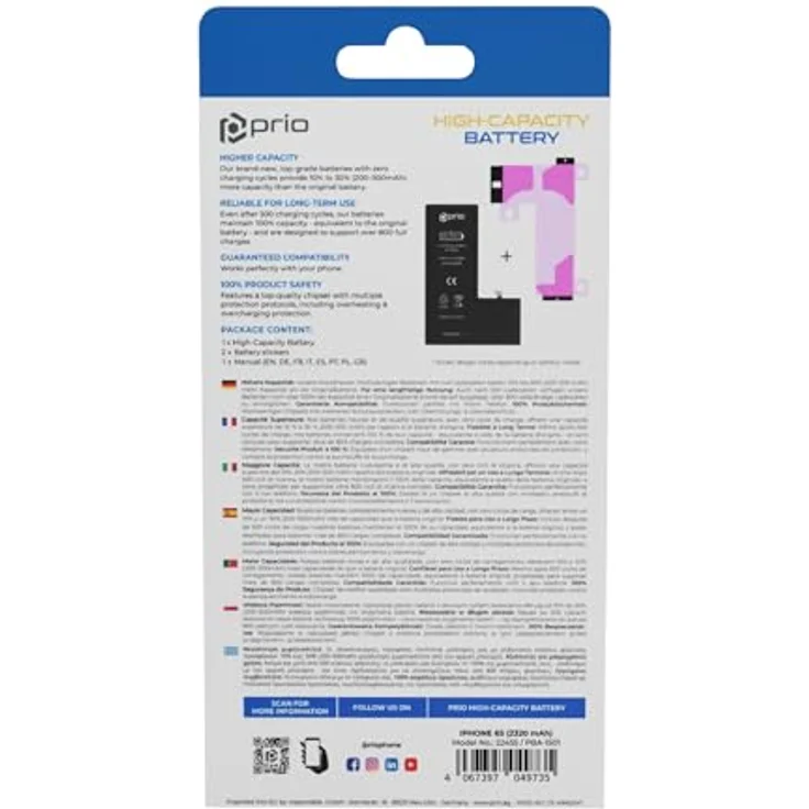 prio Hochleistungsakku für iPhone 6s, 2320 mAh, zuverlässig und leistungsstark - Universal APN – Bild 8