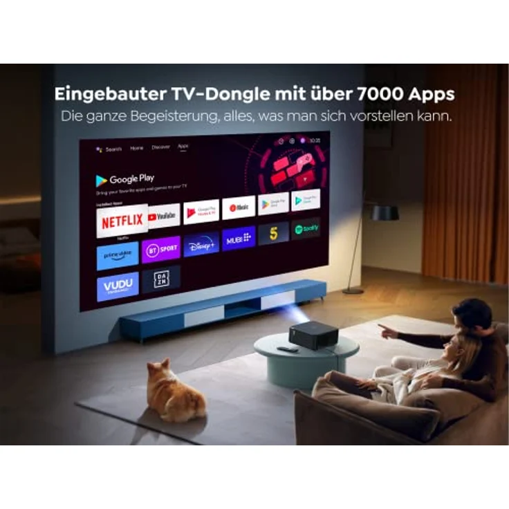 Yaber 2Ks 4K Heimkino mit TV-Dongle, NFC, Dolby Audio, Sound von JBL, Autofokus, 6D Auto Trapezkorrektur WiFi6 Bluetooth Beamer, YABER 800 ANSI 1080P Full HD Beamer Video Projektor mit Netflix 7000+ Apps – Bild 2