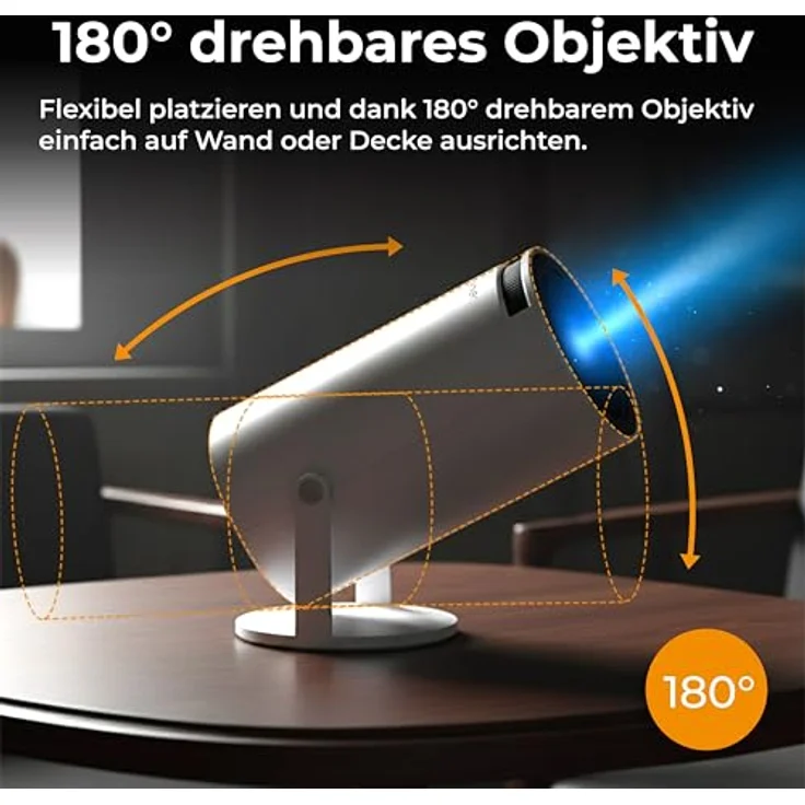 Denver PR-2500 Full-HD Projektor, 175 Lumen, 2500:1 Kontrast, HDMI, Bluetooth 5.0, flexible Projektion 37"-170" – Bild 5