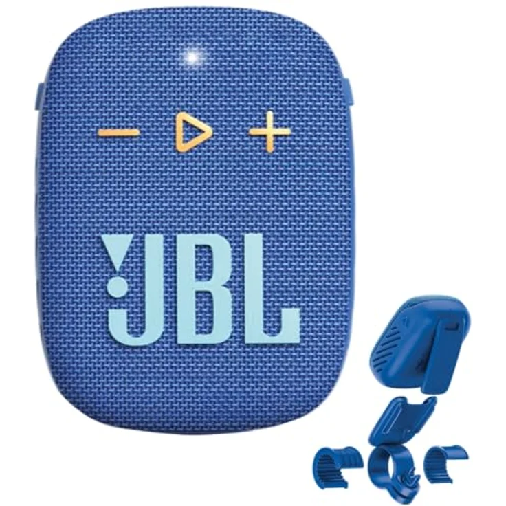 JBL Box Wind 3S Tragbarer Mini Bluetooth Lautsprecher Wasserdicht mit Clip für Sport, Fahrrad und Roller - Bass Boost - Blau – Bild 1