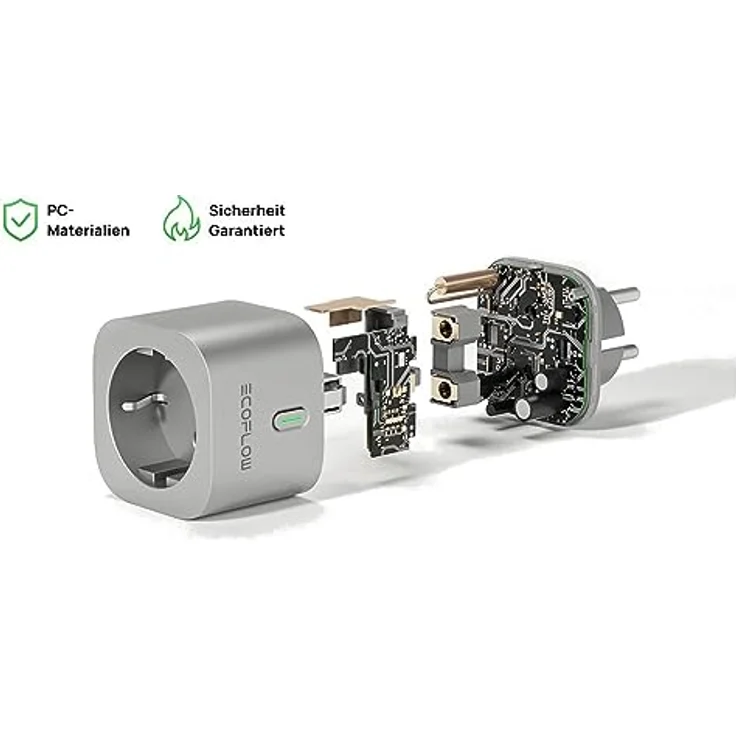 EcoFlow Smart Plug, WLAN-Steckdose, Überwachung des Stromverbrauchs & automatische Energiezuweisung, Fernsteuerung per App & Sprachsteuerung, 5011401002, EFA-SmartPlug-EU – Bild 3
