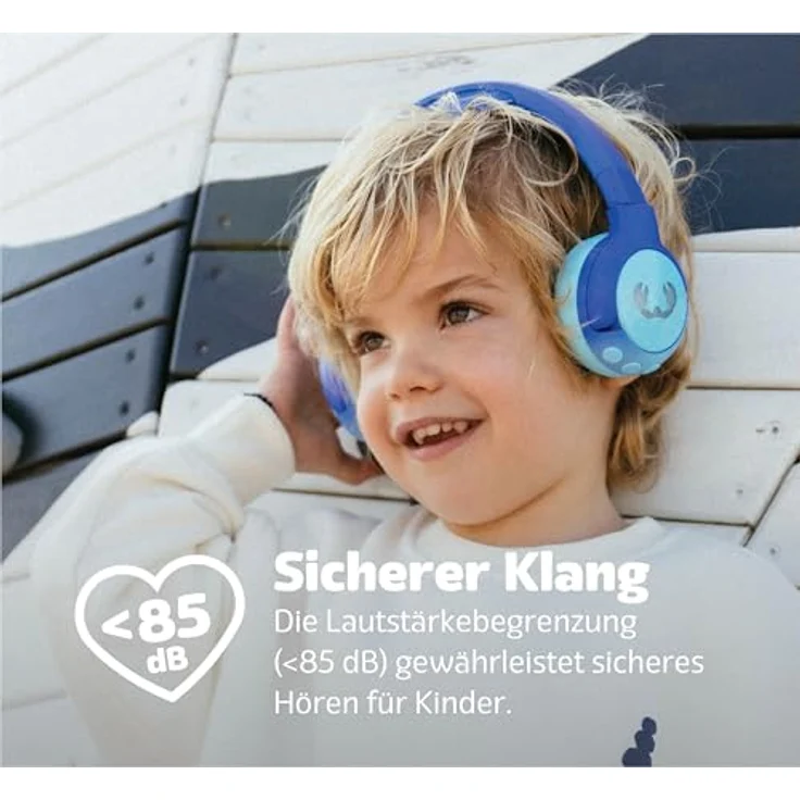 Fresh 'n Rebel Code Junior, Kabellose Bluetooth-Kopfhörer für Kinder, sicherer Klang (<85dB), inkl. Audiokabel, LED-Lichteffekte, 48 Std. Spielzeit (Wavy Water) – Bild 4