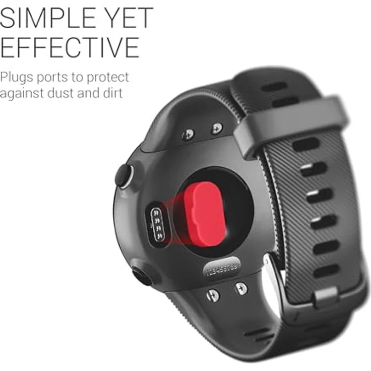 kwmobile 30x Staubschutz für Garmin Venu/Forerunner/Vivomove/Fenix - TPU Silikon Abdeckung in Schwarz, schützt Ladebuchse vor Staub und Schmutz – Bild 3