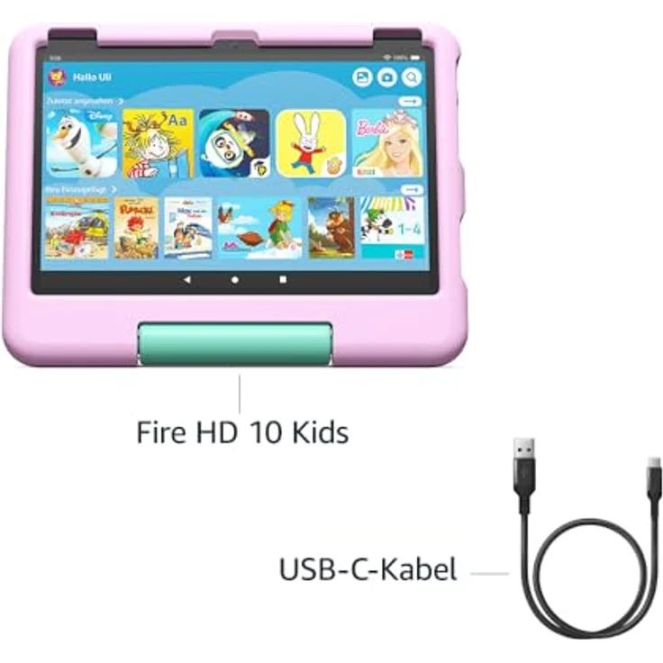 AMAZON Fire HD 10 Kids (2023), Tablet, 32 GB, kindersicher mit rosa Hülle, Schwarz – Bild 5