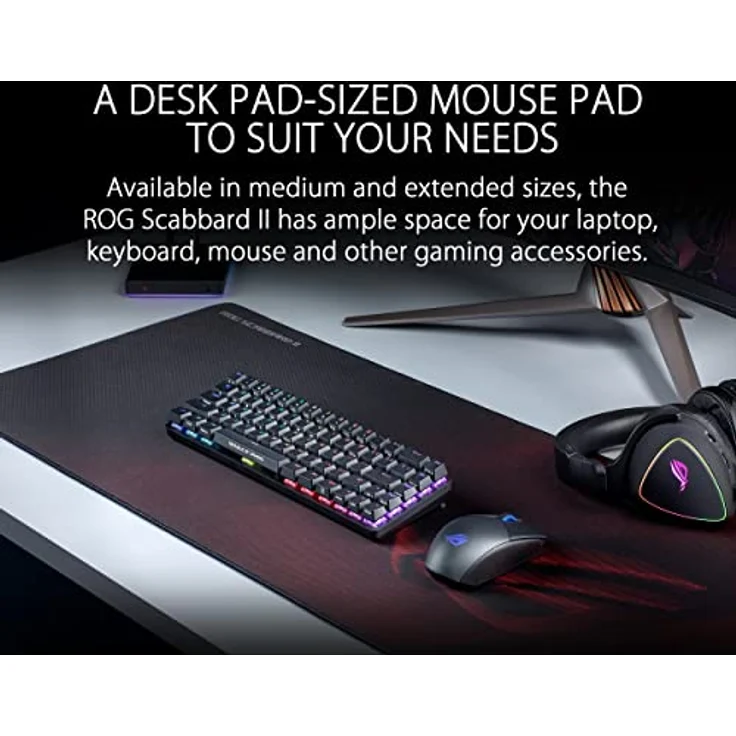 Asus ROG Sheath Gaming Mauspad (Tischunterlage, extra groß) schwarz-rot – Bild 2