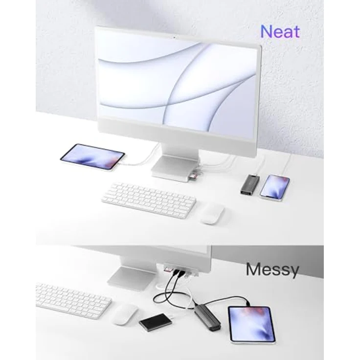 Inateck USB C Hub DK2001 für iMac 24 Zoll 2021/2023, 8-in-1 Aluminium USB Hub mit NVMe SSD Gehäuse, USB 3.2 Gen 2, USB C 10 Gbit/s, SD/TF Kartenleser – Bild 5