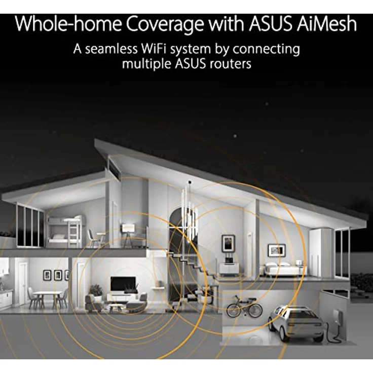 ASUS TUF Gaming AX4200 Dual Band WiFi 6 Router mit mobilem Tethering, 2,5 Gbit/s Port, mobilem Spielmodus (Schwarz) – Bild 5