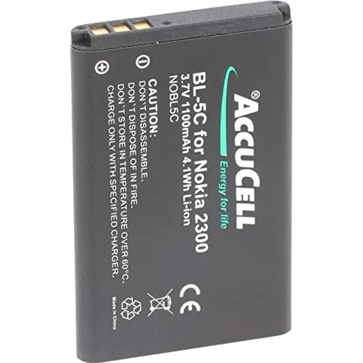 AccuCell Li-Ion Akku 1100mAh 3.7V für Handy Avus MMDR 12, V2 Nokia BL-5C, 1000059, BS-16, MP-S-A1, kompakt und leistungsstark – Bild 4