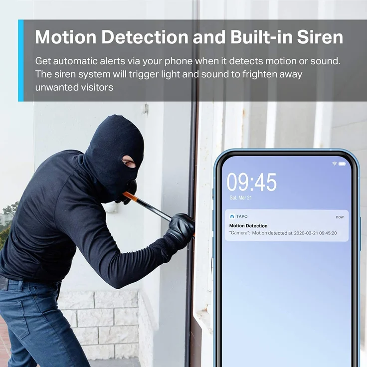 TP-Link Tapo C310 Überwachungskamera Außen, WLAN IP Kamera, 3 MP Hochauflösung, 30 m Nachtsicht, Bewegungserkennung, IP66 wasserdicht, Alarmmeldung, Zwei Wege Audio, unterstützt Alexa & Google Assistant, weiß – Bild 6