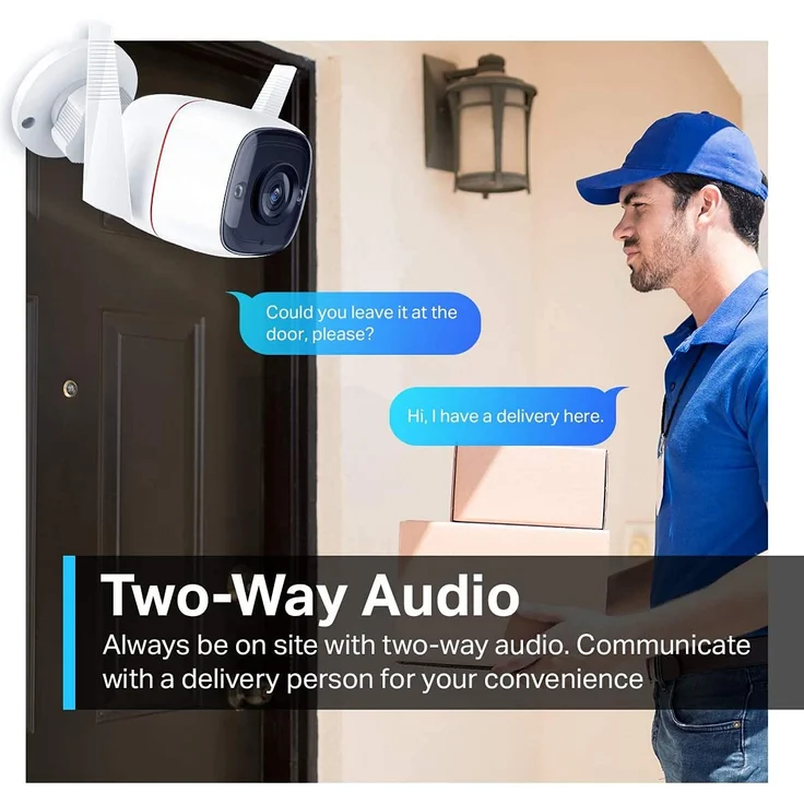 TP-Link Tapo C310 Überwachungskamera Außen, WLAN IP Kamera, 3 MP Hochauflösung, 30 m Nachtsicht, Bewegungserkennung, IP66 wasserdicht, Alarmmeldung, Zwei Wege Audio, unterstützt Alexa & Google Assistant, weiß – Bild 7
