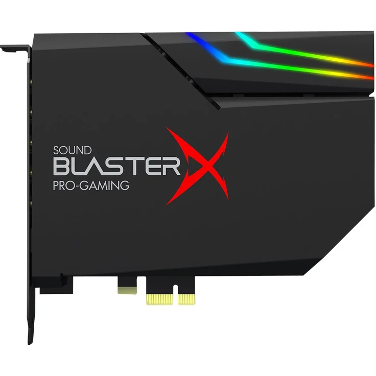 Sound BlasterX AE-5 Hi-Resolution PCIe Gaming Soundkarte, DAC-Kopfhörerverstärker (bis 600 OHM) mit RGB-LED Streifen für Computer-Gaming PC Schwarz – Bild 2