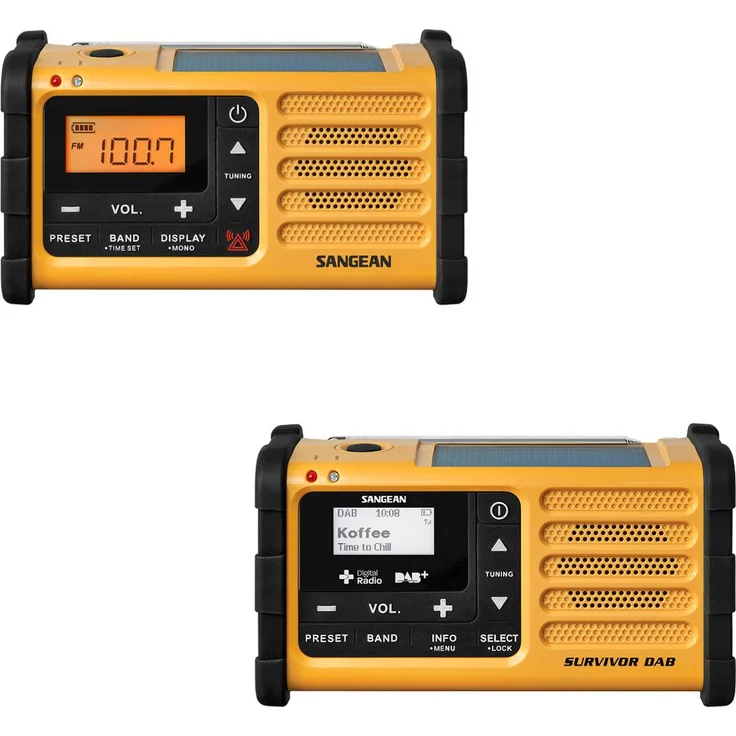 Sangean MMR-88 Survivor M8 Radio, Tragbares Notfall radio mit Notsummer und LED Taschenlampe - Schwarz-Gelb – Bild 2