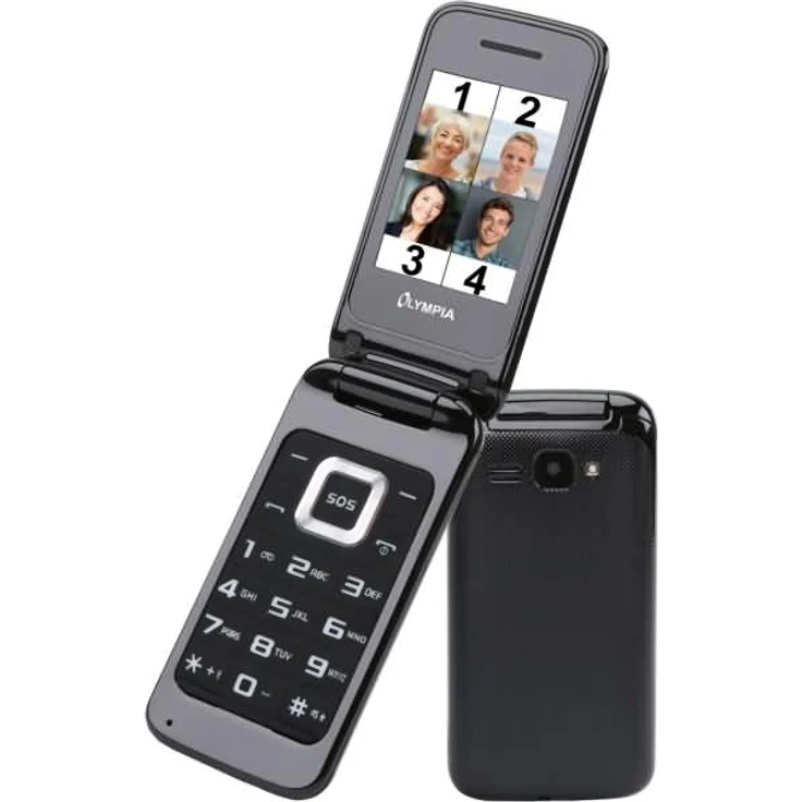 Olympia Luna schwarz Mobiltelefon für Senioren, Altersgerechtes Klapphandy mit Tasten – Bild 4