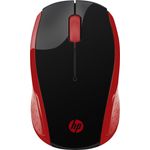 HP 200 (2HU82AA) kabellose Maus (1.000 dpi, 3 Tasten, Scrollrad, USB dongle) schwarz - rot