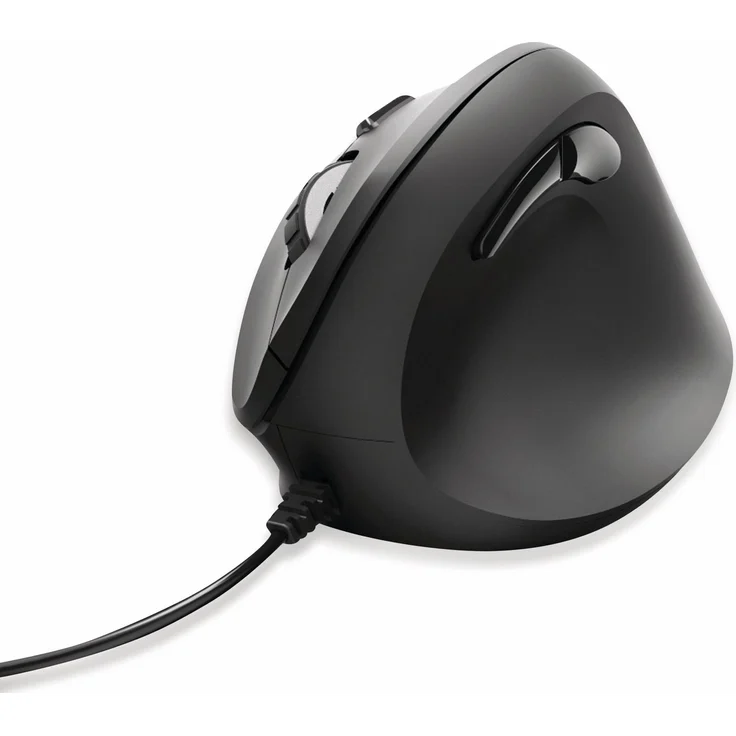 Hama ergonomische Maus (Vertikale Maus kabelgebunden für Rechtshänder, 3 Geschwindigkeitsstufen bis 1800dpi, gegen Tennisarm, Mausarm, RSI-Syndrom) schwarz – Bild 2