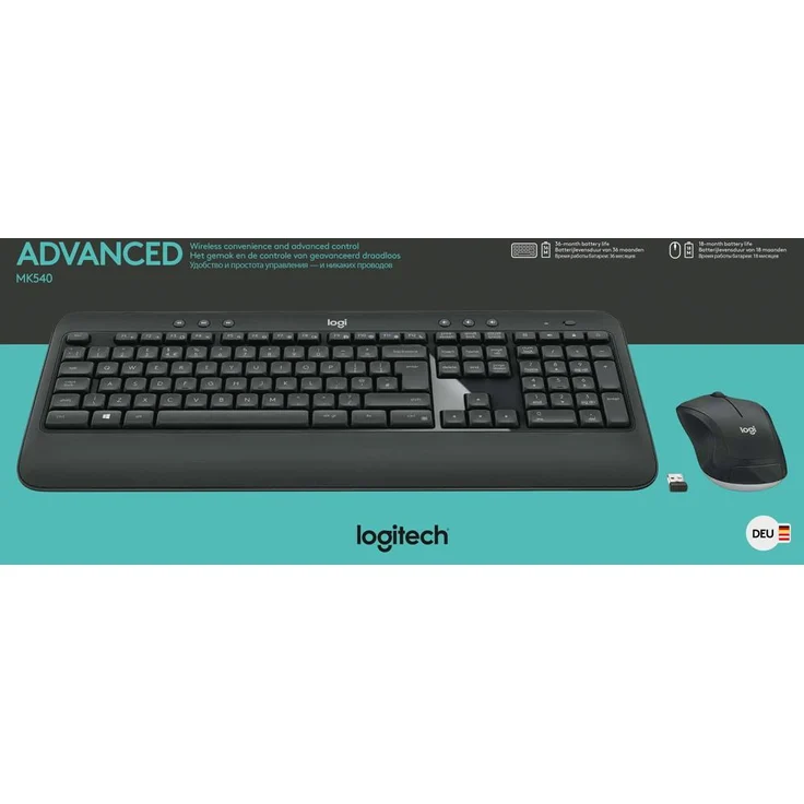 Logitech MK540 Advanced - Tastatur-und-Maus-Set - kabellos - 2.4 GHz - Deutsch QWERTZ (920-008675) – Bild 5