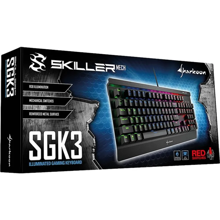 Sharkoon Skiller MECH SGK3 - Tastatur - backlit - USB - USA QWERTY - Kailh Blue (4044951019946) – Bild 3