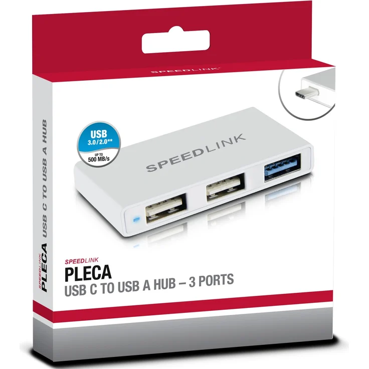 Speedlink PLECA - USB C to USB A Hub - USB-Hub - passiver 3-Port-Hub - USB-C Anschluss - 1 USB 3.0 Port - 2 USB 2.0 Port - Gold – Bild 2