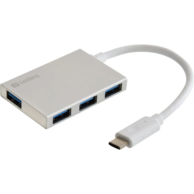 Sandberg 136-20 USB-C auf 4 xUSB 3.0 Pocket Hub Silber – Bild 3