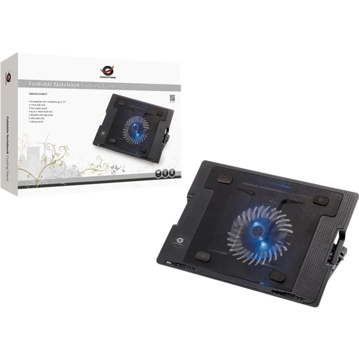 Conceptronic CNBCOOLSTAND1F - Notebook-Ständer mit 1-Port-USB-Hub und Lüfter (CNBCOOLSTAND1F) – Bild 2