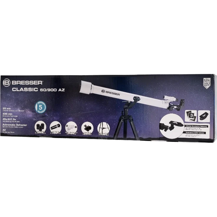 Bresser Linsenteleskop Classic 60/900 AZ mit Zubehör – Bild 2