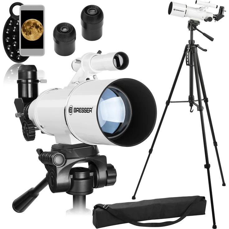 Bresser Refraktor Teleskop Classic 70-350 Starterpaket mit Aluminiumstativ und umfangreichen Zubehör für den perfekten Einstieg in die Astronomie – Bild 5