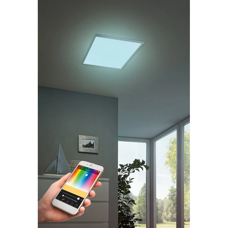 LED Rasterleuchte SALOBRENA-C von EGLO - Smart Home Einbauleuchte in weiß mit 16W - aus Alu und aus weißem Kunststoff - EGLO Connect Rasterleuchten mit Farbwechsel und über Fernbedienung steuerbar – Bild 2