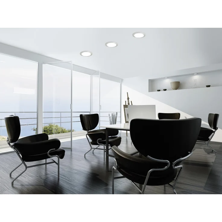 EGLO connect LED Einbauleuchte Fueva-C, Smart Home Einbaulampe, Material: Metallguss, Kunststoff, Farbe: Nickel matt, Ø: 17 cm, dimmbar, Weißtöne und Farben einstellbar – Bild 2