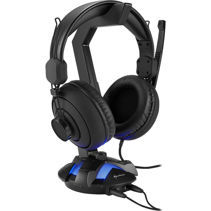 Sharkoon X-Rest 7.1 Surround Sound kopfhörer Ständer schwarz – Bild 2