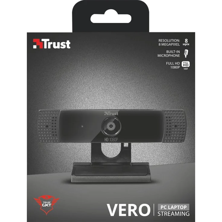 Trust GXT 1160 Vero Streaming Webcam - Web-Kamera - Farbe - 8 MP - 3840 x 2160 - 1080p - feste Brennweite - Audio - USB – Bild 3