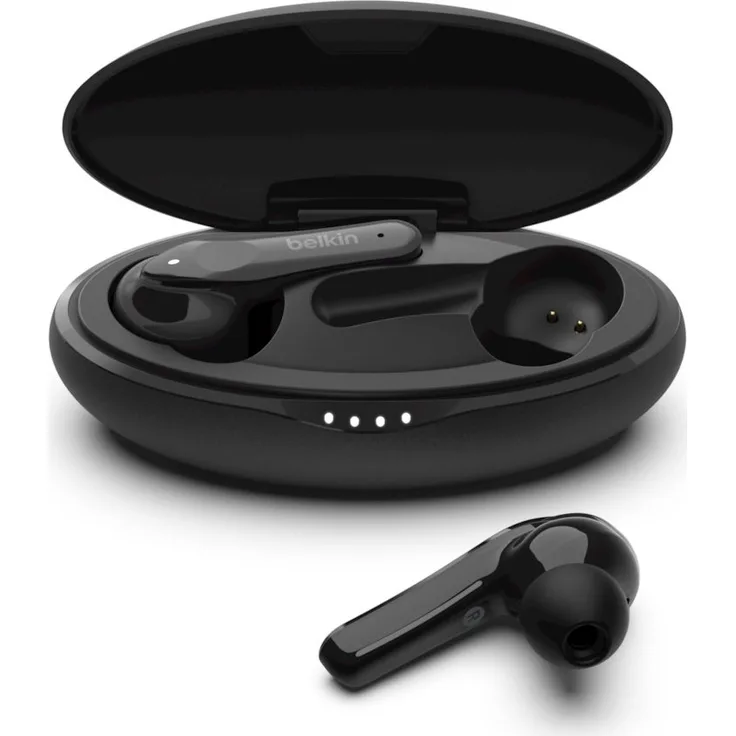 Belkin SoundForm Move Plus, True Wireless In-Ear Kopfhörer, mit Bluetooth, Mikrofon, wasserfest (IPX5), schwarz