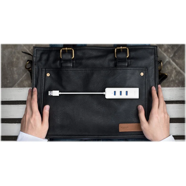 USB 3.0 to Gigabit Ethernet Network Adapter with 3Port USB 3.0 Hub 1 USB 3.0 connector 1 Gigabit Ethernet port 3 USB 3.0 ports 2 in 1 USB adapter – Bild 3