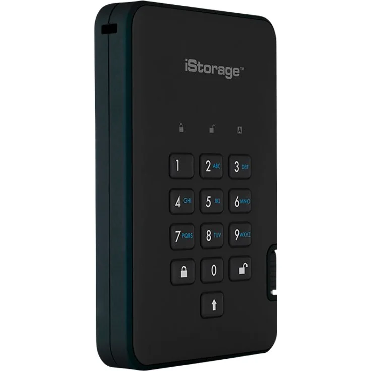 iStorage diskAshur² - Solid-State-Disk - verschlüsselt - 2 TB - extern (tragbar) - USB 3.1 - FIPS 197, 256-bit AES-XTS - Phantomschwarz (IS-DA2-256-SSD-2000-B) – Bild 4