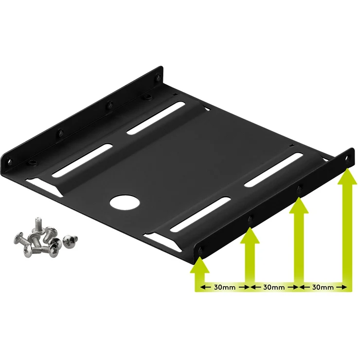 Goobay 93990 2,5'' Festplatten-Einbaurahmen auf 3,5'' - 1-fach geeignet für den Einbau einer 2,5'' Festplatte in einen 3,5'' Gehäuseschacht, Schwarz - Preisvergleich – Bild 2