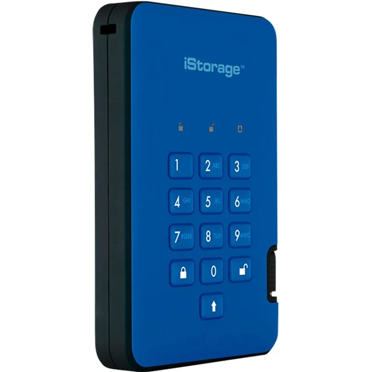 iStorage IS-DA2-256-SSD-2000-BE 2TB diskAshur2 256-bit USB 3.1 Tragbares SSD-Laufwerk mit Hardwareverschlüsselung- Ozeanblau – Bild 5