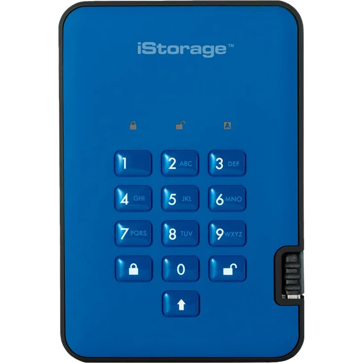 iStorage IS-DA2-256-SSD-2000-BE 2TB diskAshur2 256-bit USB 3.1 Tragbares SSD-Laufwerk mit Hardwareverschlüsselung- Ozeanblau – Bild 3