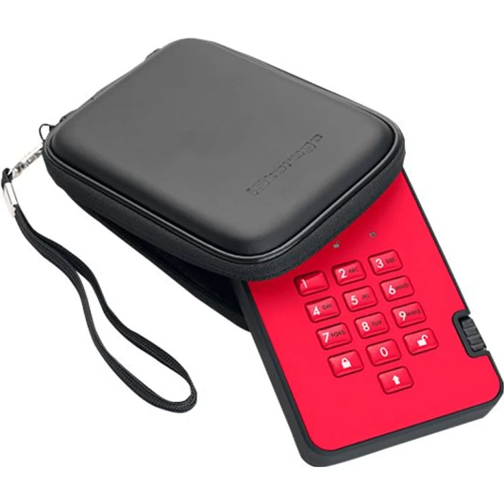 iStorage IS-DA2-256-SSD-2000-R 2TB diskAshur2 256-bit USB 3.1 Tragbares SSD-Laufwerk mit Hardwareverschlüsselung - Feuerrot – Bild 3