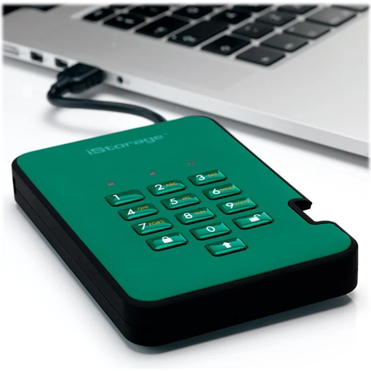 iStorage IS-DA2-256-SSD-2000-GN 2TB diskAshur2 256-bit USB 3.1 Tragbares SSD-Laufwerk mit Hardwareverschlüsselung - Renngrün – Bild 5