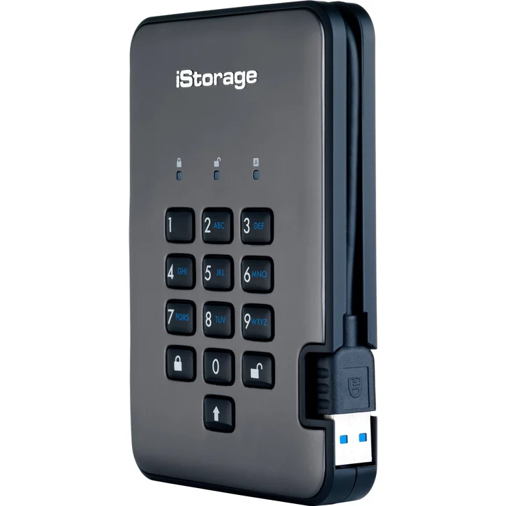 iStorage diskAshur PRO² - Solid-State-Disk - verschlüsselt - 256 GB - extern (tragbar) - USB 3.1 - FIPS 197, 256-bit SHA, 256-bit AES-XTS (IS-DAP2-256-SSD-256-C-G) – Bild 3