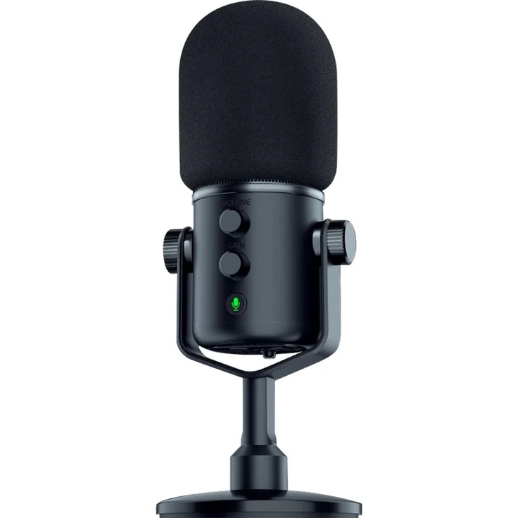 Razer Seiren Elite USB Kondensator-Mikrofon (für Streaming, Kompaktes Streamer Mikrofon mit integriertem Schockdämpfer und Superniere Aufnahmemuster) Schwarz – Bild 2