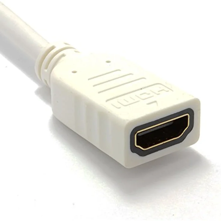 Weiß HDMI 1,4 Hoch Geschwindigkeit 3D TV Verlängerung Anschlusskabel Männlich Weiblich Kabel 0,25 m – Bild 3